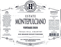 Hye Meadow Winery Estate Montepulciano 2020