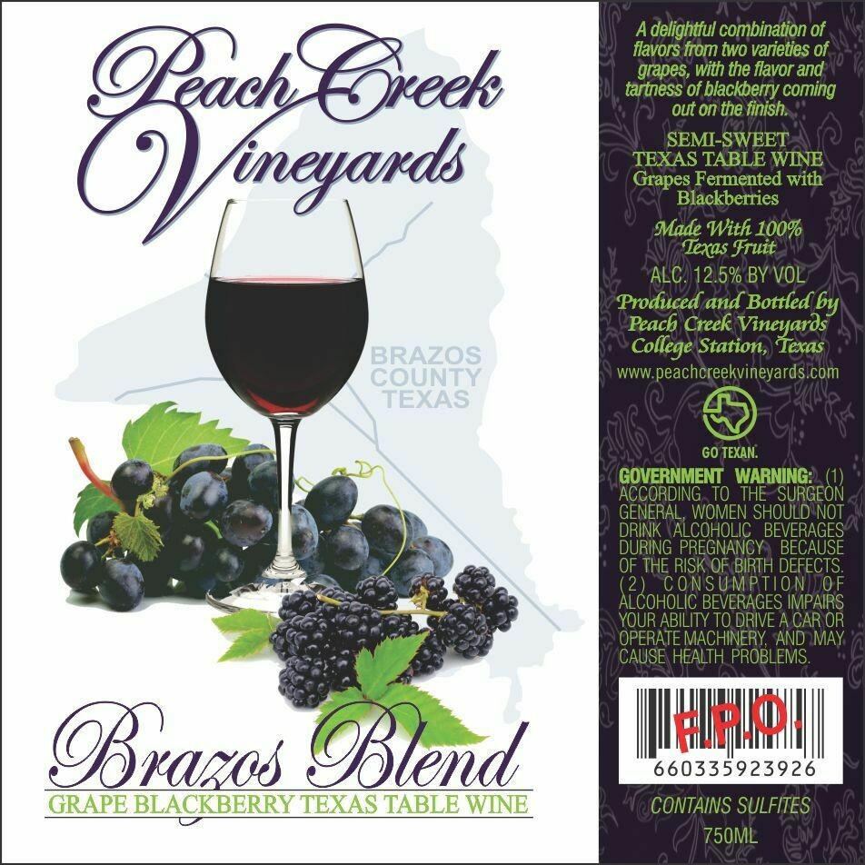 Peach Creek Vineyards Brazos Blend 2017