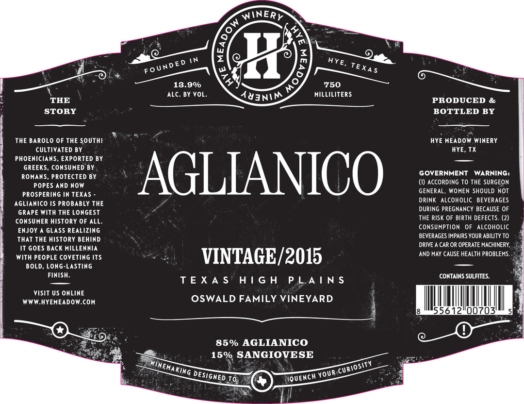 Hye Meadow Winery Aglianico 2015
