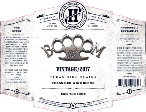 Hye Meadow Winery Boooom Red 2017