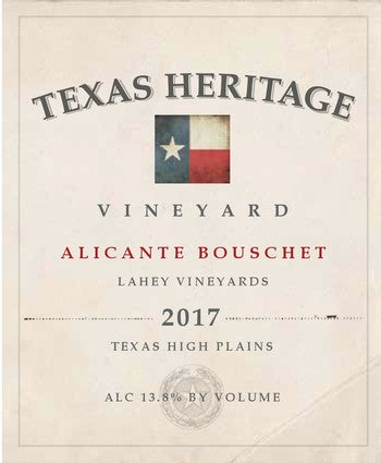 Texas Heritage Vineyard Alicante Bouschet 2017