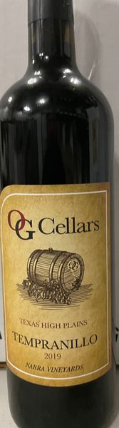 OG Cellars Tempranillo 2019