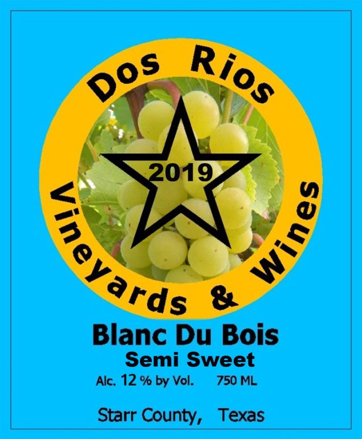 Dos Rios Winery Semi Sweet Blanc du Bois 2019