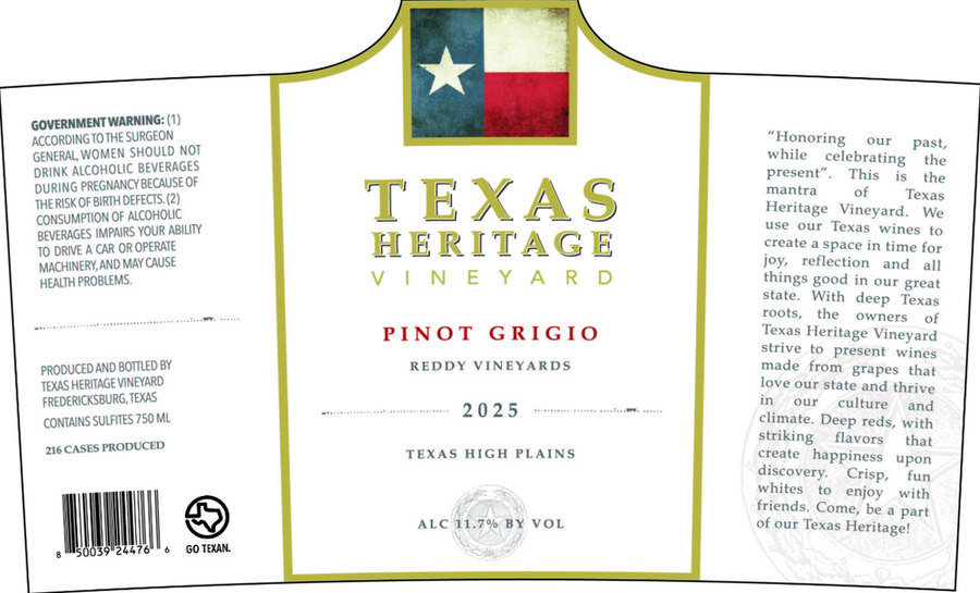 Texas Heritage Vineyard Pinot Grigio