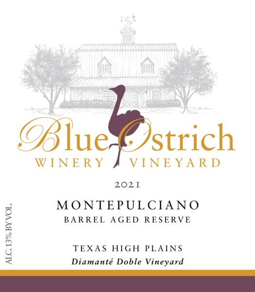 Blue Ostrich Winery and Vineyard Montepulciano 2021