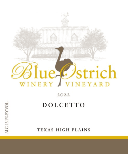 Blue Ostrich Winery and Vineyard Dolcetto 2022