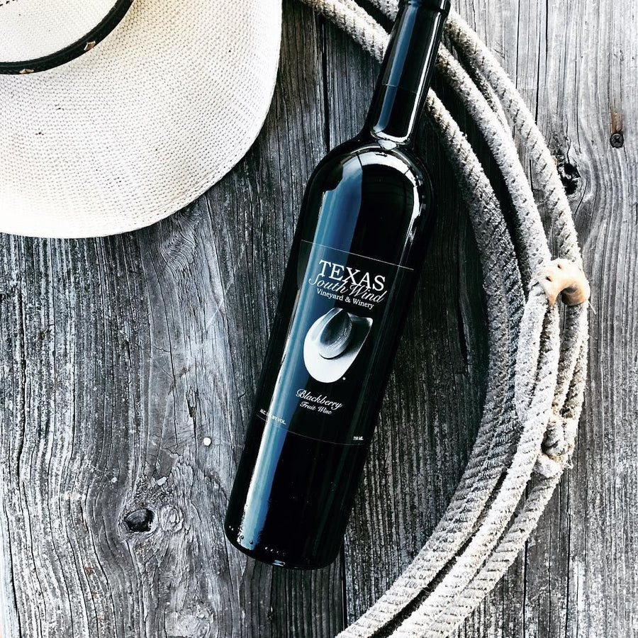 Texas South Wind Vineyard and Winery Blackberry Fruit Wine Blackberries Sparkling