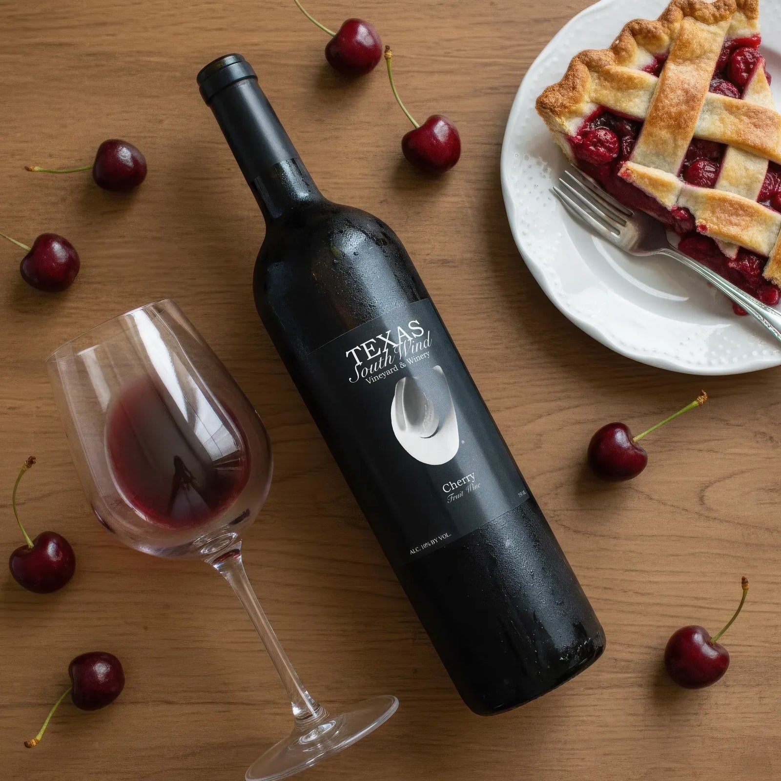 Texas South Wind Vineyard and Winery Cherry Fruit Wine Sparkling