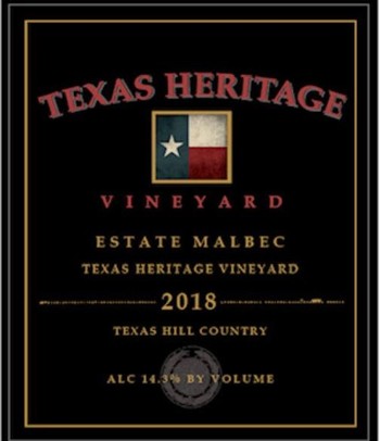 Texas Heritage Vineyard Estate Malbec 2018
