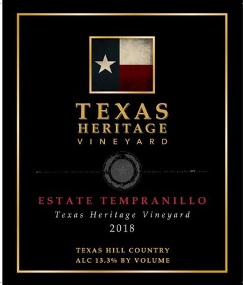 Texas Heritage Vineyard Tempranillo 2018