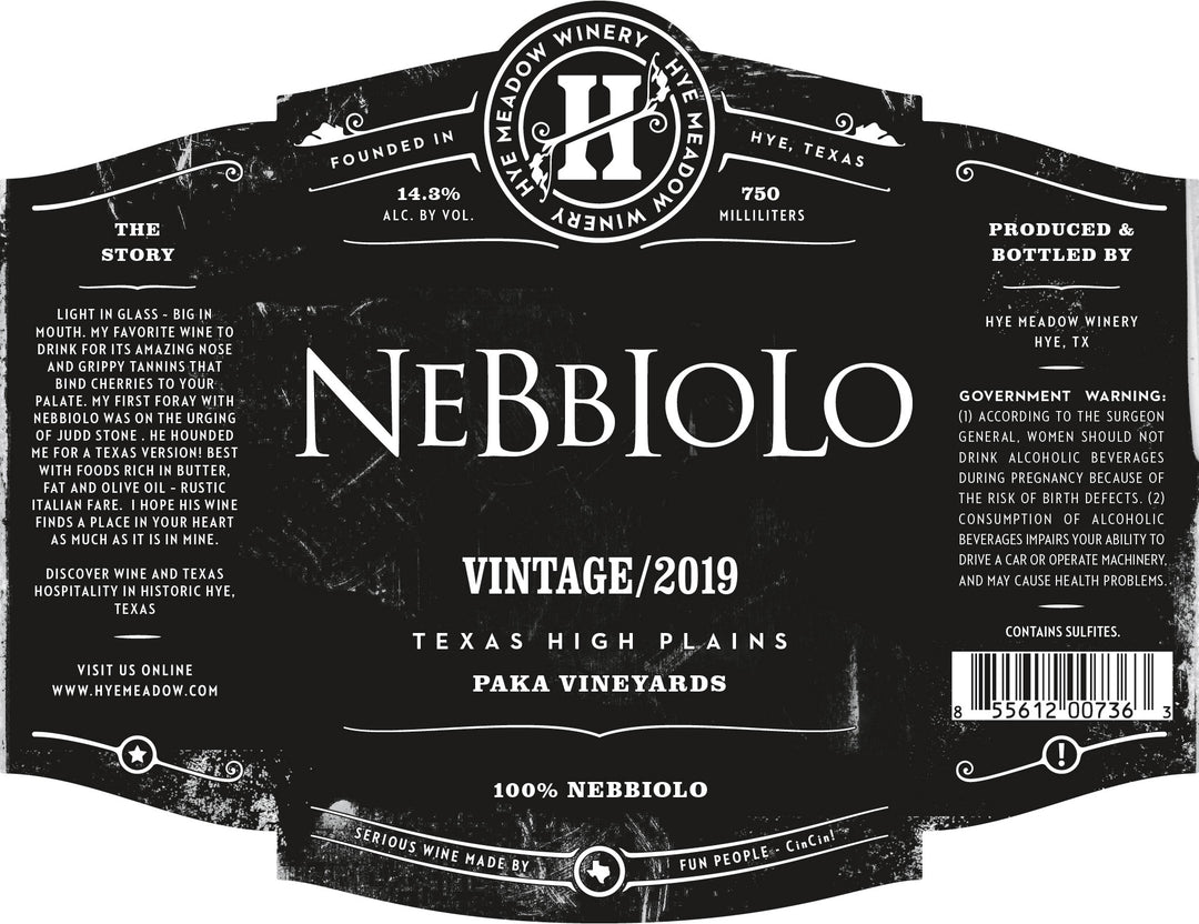 Hye Meadow Winery Nebbiolo 2019 2019