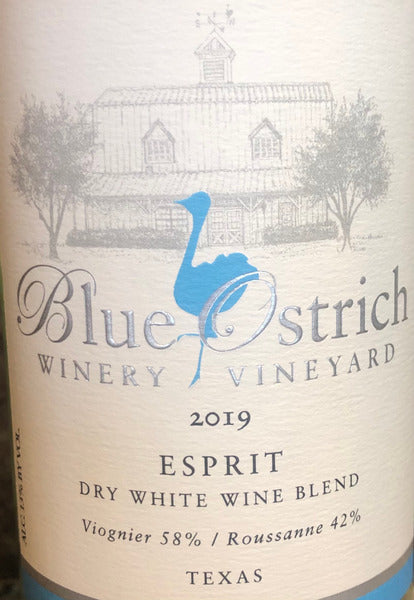 Blue Ostrich Winery and Vineyard Esprit 2019