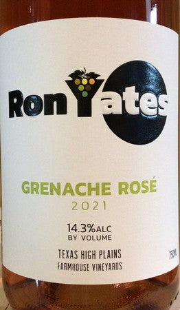 Ron Yates Grenache Rosé Farmhouse Vineyards Texas High Plains 2021