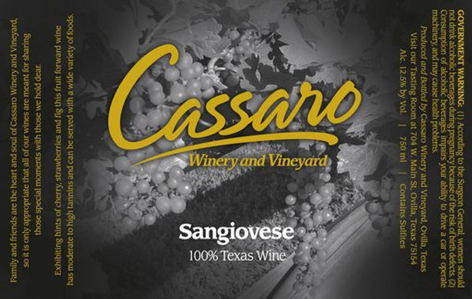 Cassaro Winery Sangiovese NV
