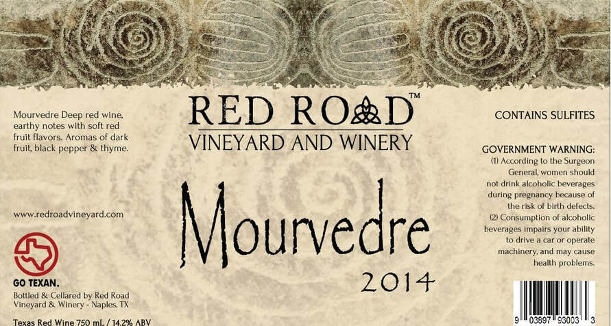 Red Road Vineyard Mourvedre 2014